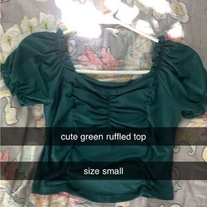 Green Ruffled Top